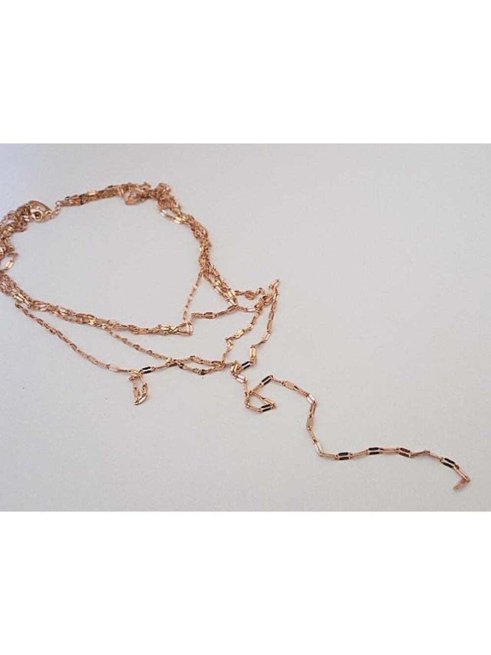 4 Tier Goldtone Flat Chainlink Necklace